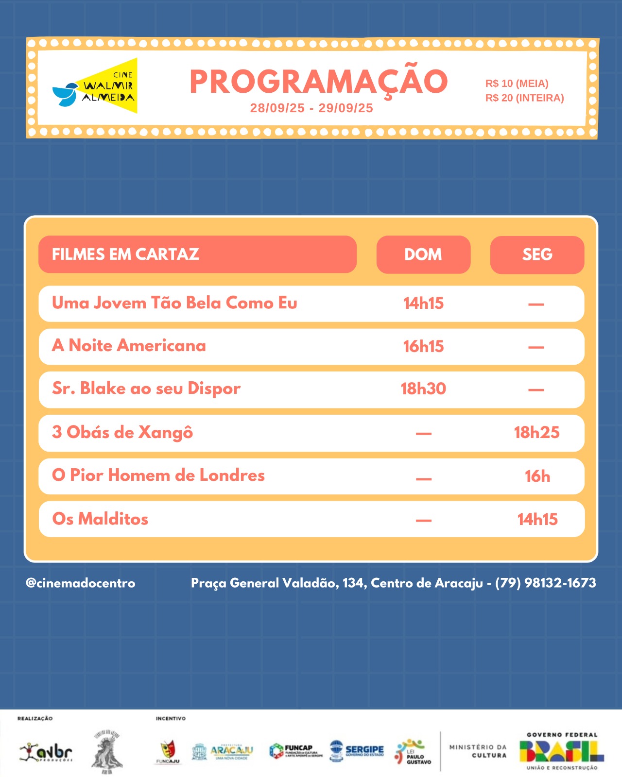 Confira a programação de 28 e 29 de setembro
