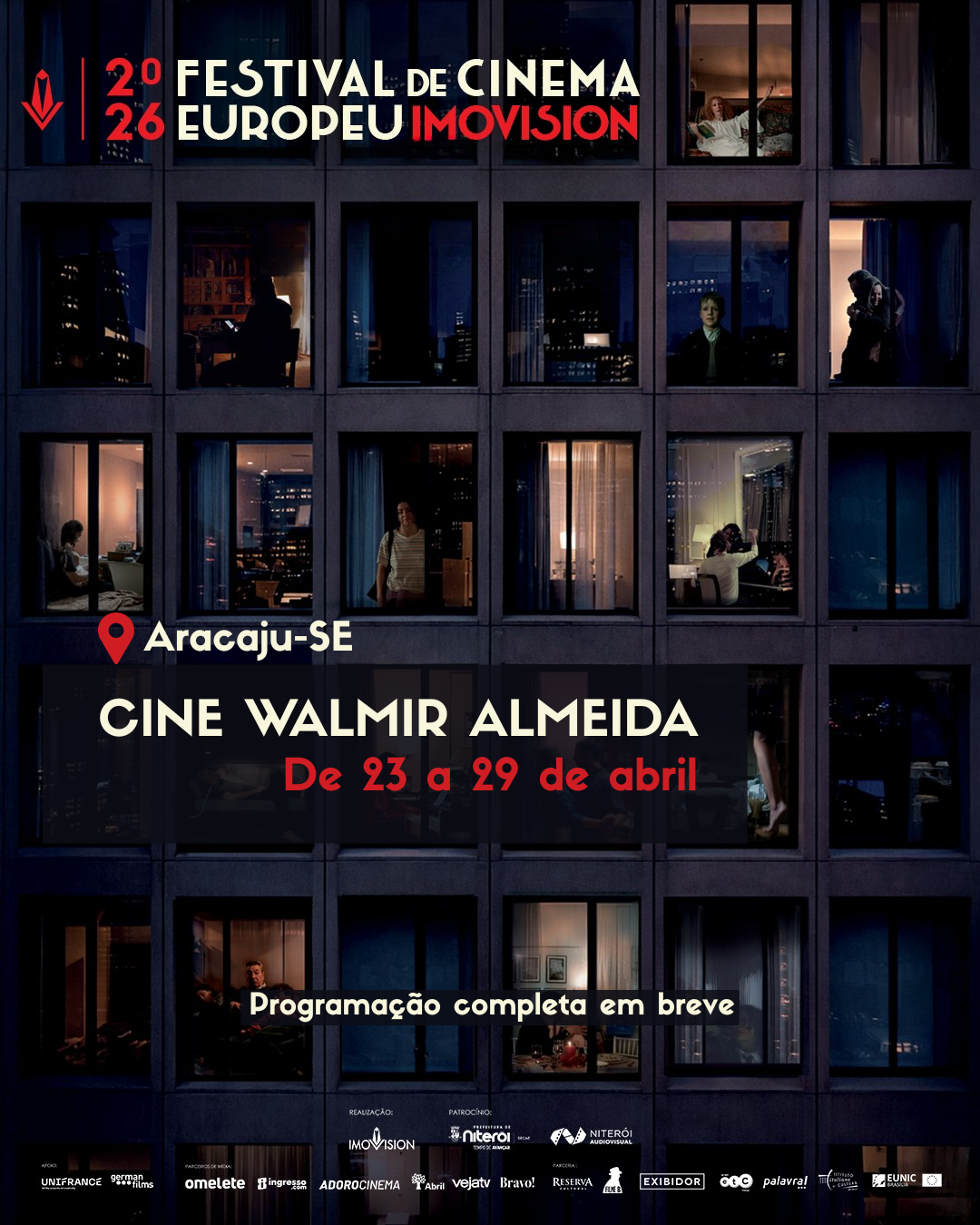 Cine Walmir Almeida sedia o 2º Festival de Cinema Europeu Imovision em Aracaju