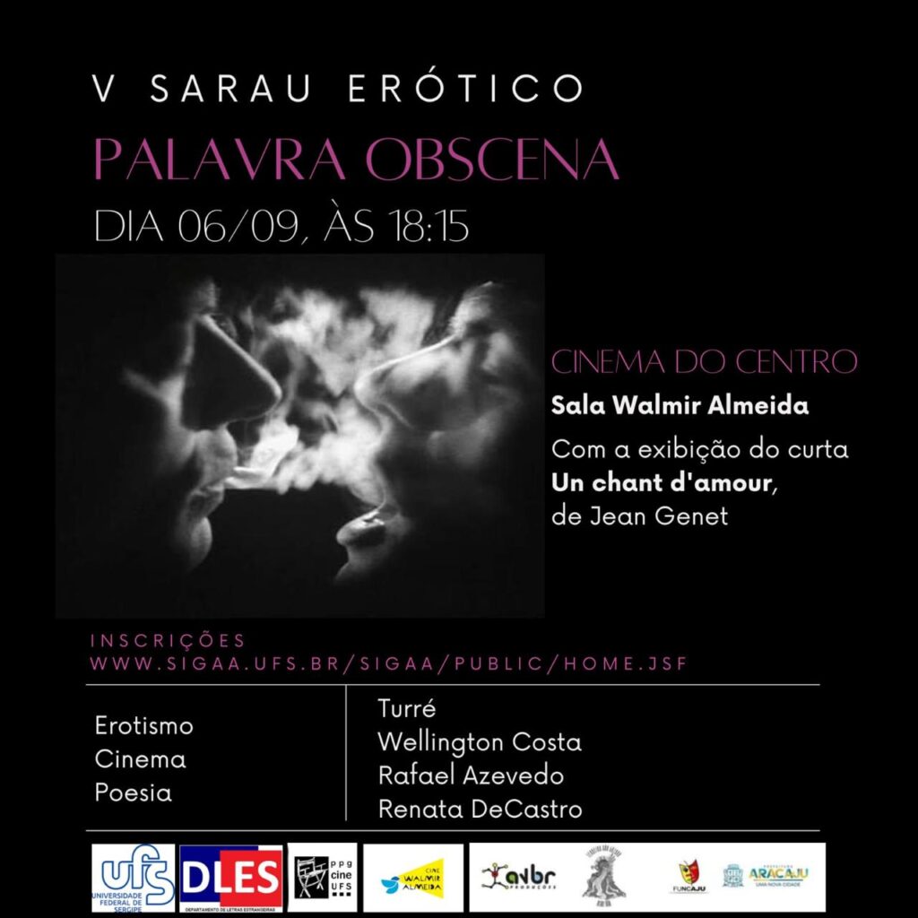 Cine Walmir Almeida recebe V Sarau Erótico Palavra Obscena neste domingo, 6